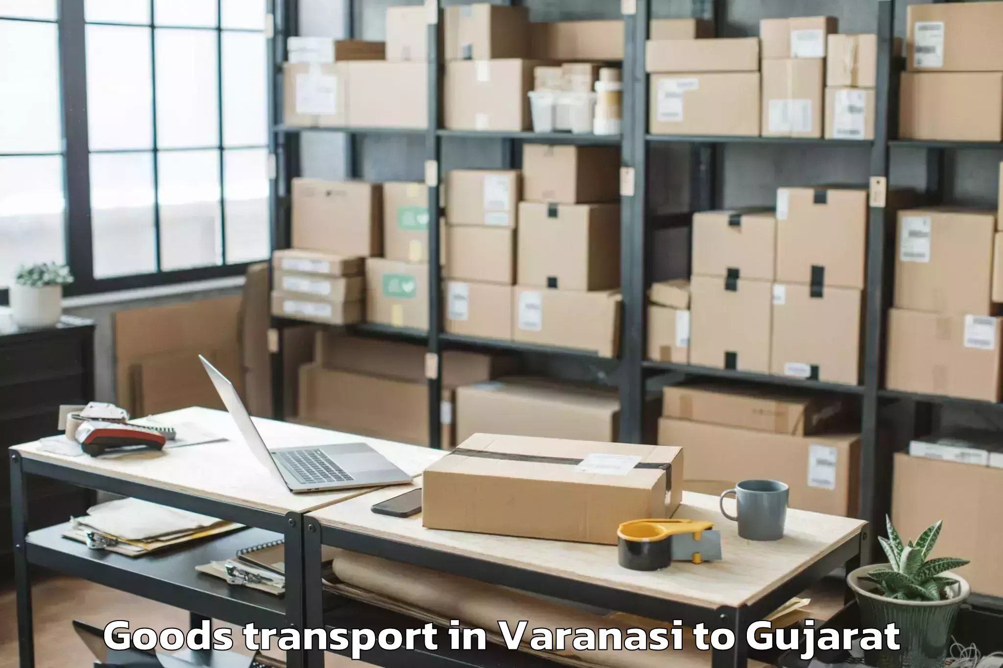 Book Your Varanasi to Netrang Goods Transport Today